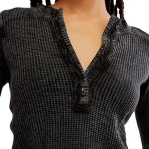 Free People Colt Long Sleeve Waffle Knit Henley